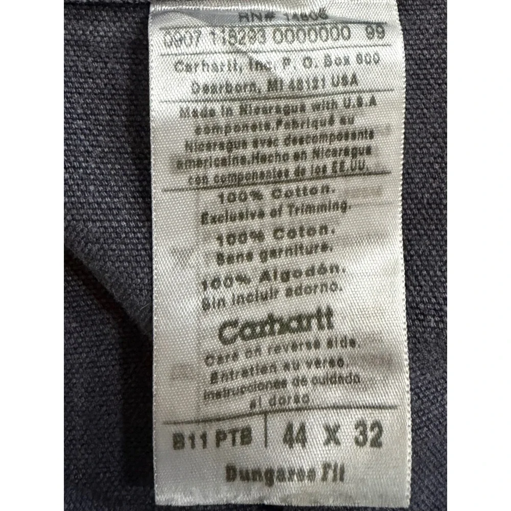 Carhartt Dungaree Carpenter Pants B11 PTB Petrol Blue 44x32‎ Faded Duck 2007